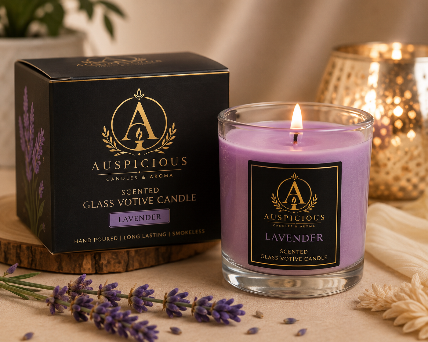 Auspicious Scented Glass Votive Candle