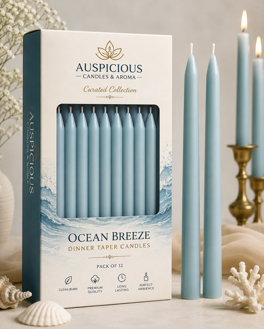 Ocean Breeze Dinner Taper Candles - Pack of 12/6/4