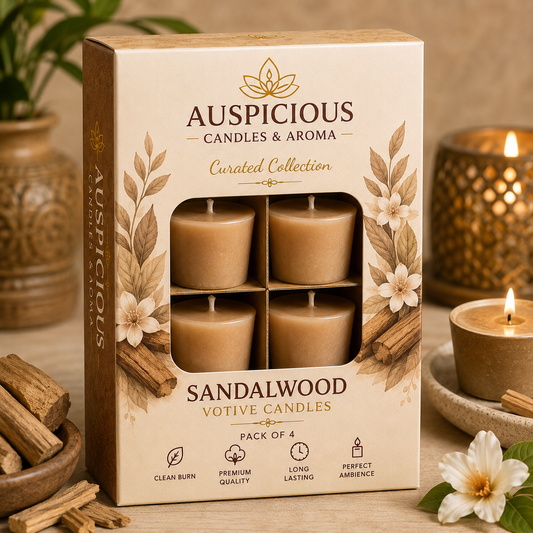 Sandalwood Votive Candles - Pack of 4