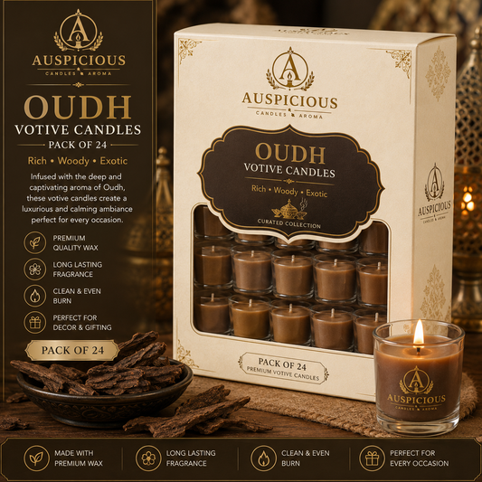 Oudh Votive Candles - Pack of 24